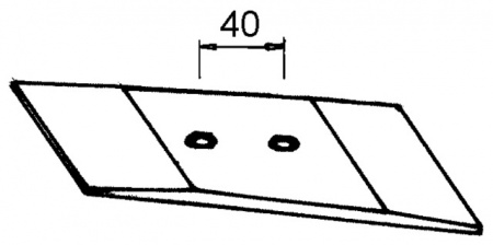 Pointe boulonnée réversible gauche 220x70x40 mm adaptable IH 1867672