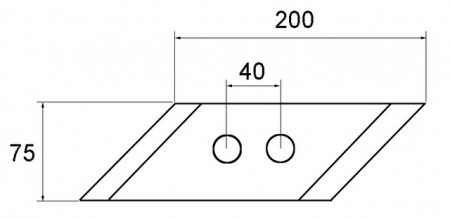 Pointe mixte 2 trous 200x75 mm réversible droite origine Bugnot 6034