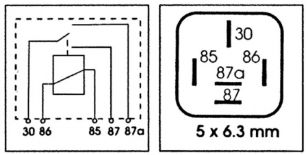 Relais inverseur 12v-20/30a-5 bornes 5x6,3mm (box)