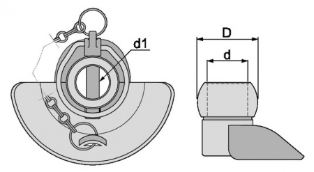Rotule inférieure à oreille catégorie 1 (22,4x44 mm) Walterscheid