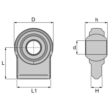 Rotule plate à souder diamètre 22-28 mm