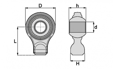 Rotule queue ronde à souder diamètre intérieur=20,2