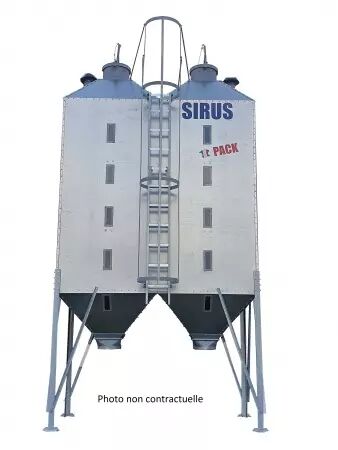 Silo Sirus cubique « Duopack » 12m³ - Bicône - Remplissage par CAMION VIS