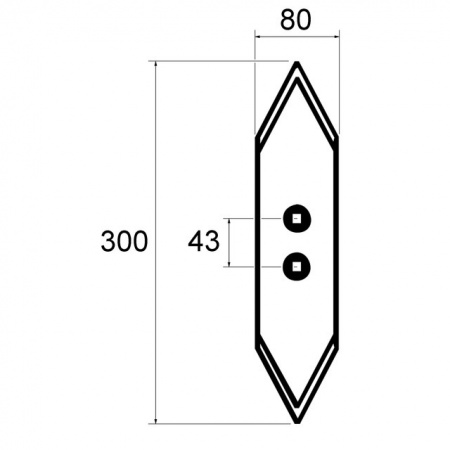 Soc triangulaire type vibroflex 260x8 mm adaptable Kongskilde 101155540  105000584