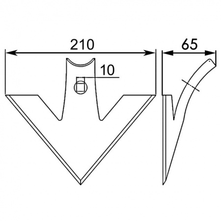 Soc universel triangulaire vibroculteur 210x4 mm