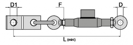 Stabilisateur à chaîne 12 mm 22x2,5 boucle / plaque